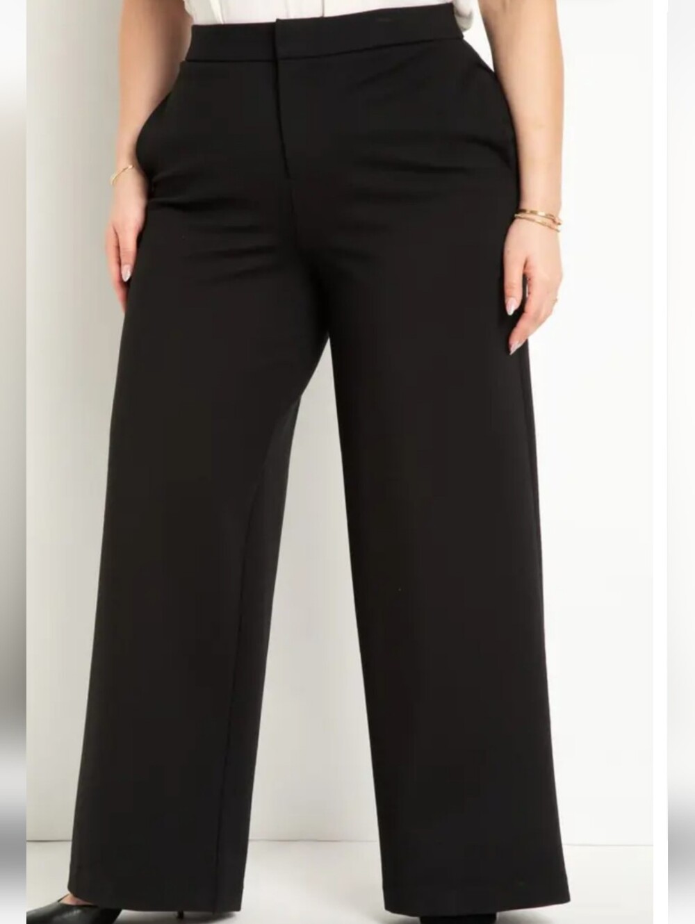Eloquii Black Wide-Leg Women's Dress Pants Size 14